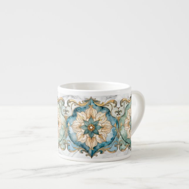 Cerulean Bloom Tapestry Espressokopp (Framsida höger)