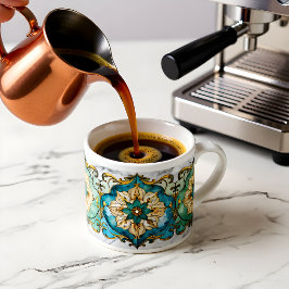 Cerulean Bloom Tapestry Espressokopp