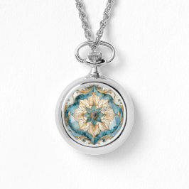 Cerulean Bloom Tapestry Näcklarmbandsur Armbandsur