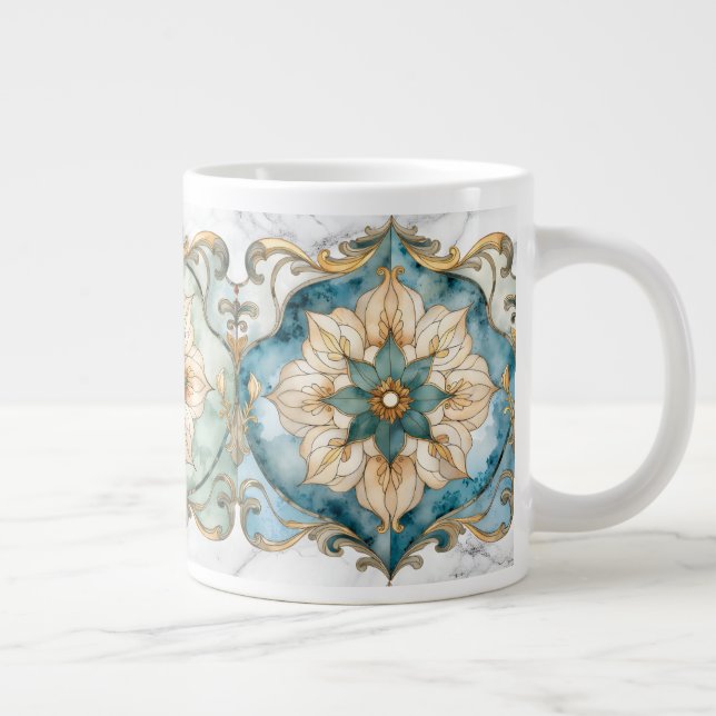 Cerulean Bloom Tapetstor Jättekaffemugg Jumbo Mugg (Höger)