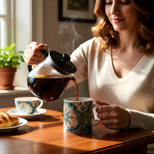 Cerulean Bloom Tapettryck Kaffemugg