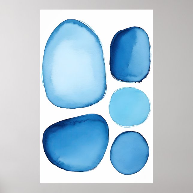Cerulean Blue Eessence Abstrakt Poster (Framsidan)
