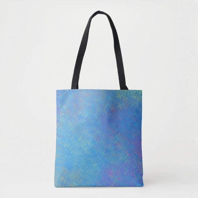 Cerulean Blue Modern Marked Art Tygkasse (Framsida)