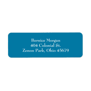 Cerulean Blue Simple Plain-Returetiketter Returadress Etikett