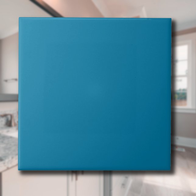 Cerulean Blue Solid Färg | Klassisk | ELEGANT Kakelplatta (Skapare uppladdad)