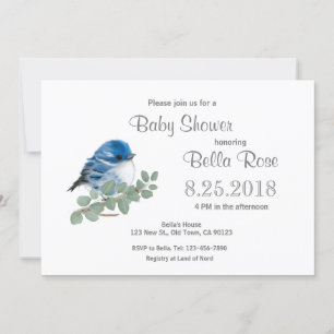 Cerulean Blue Warbler Birdbabyskårkort Inbjudningar