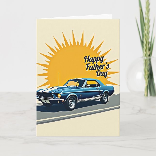 Cerulean Coupe Fathers Day Card Kort (Framsida)