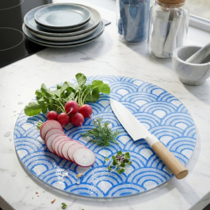 Cerulean Fjäll Dekorativ Glasskärbräda