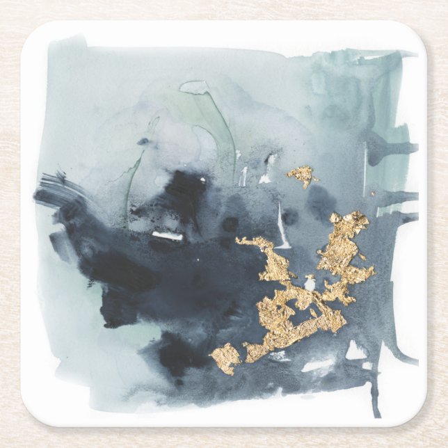 Cerulean & Guld Underlägg Papper Kvadrat (Framsidan)