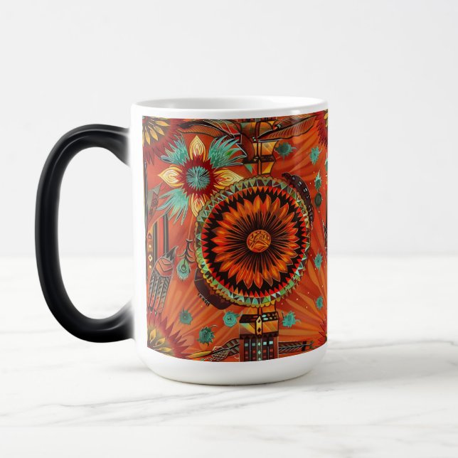 Cerulean "Intricate Echoes" Enigmatic Morphing Mug Magisk Mugg (Vänster)