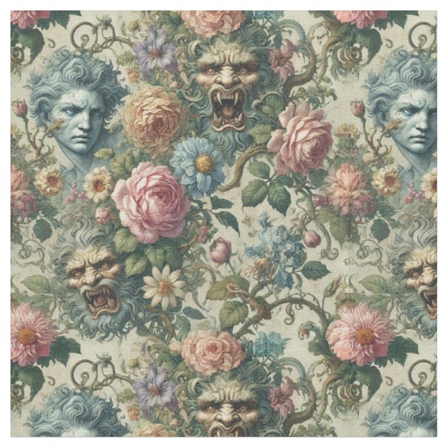 Cerulean Muse - Gothic Victorian Classic Tile Tyg (Närbild)