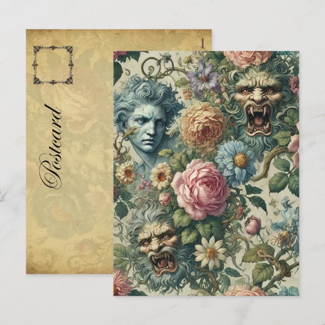 Cerulean Muse - Gothic Victorian Helg Vykort (Fram/baksida)