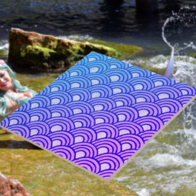 Cerulean Scale Gradient Ceramic Tile Kakelplatta (Skapare uppladdad)