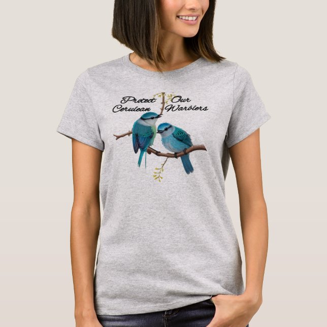 Cerulean Warbler T Shirt (Framsida)