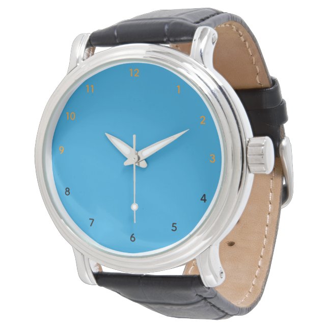 Ceruleanblått Armbandsur (Vinklad)