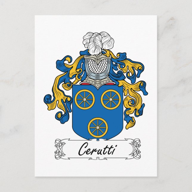 Cerutti Family Crest Vykort (Framsida)