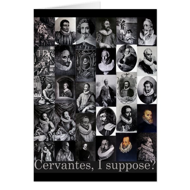 Cervantes antar jag? … Porträtt av Cervantes Hälsningskort (Framsidan)