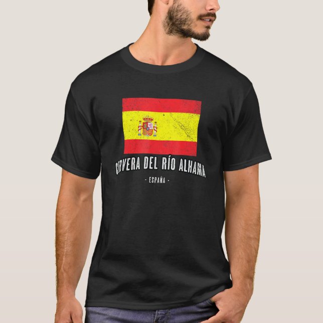 Cervera Del Ro Alhama Spanien Es Flagga City Bande T Shirt (Framsida)