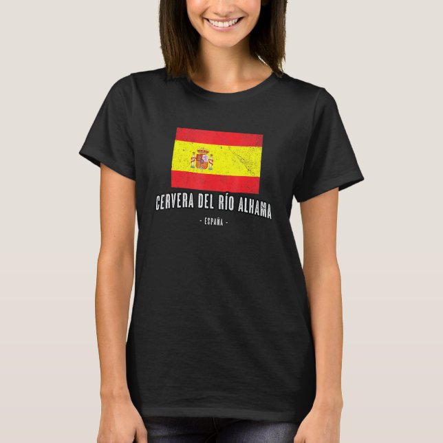 Cervera Del Ro Alhama Spanien Es Flagga City Bande T Shirt (Framsida)