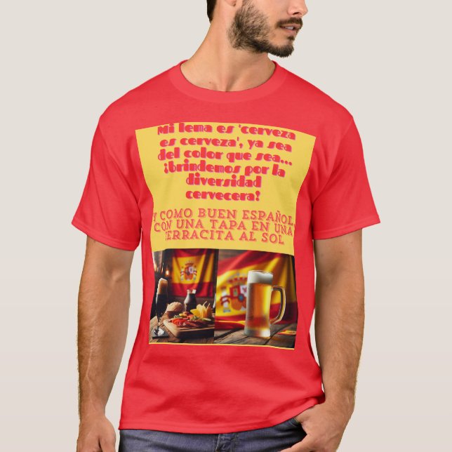 Cerveza es cerveza t shirt (Framsida)