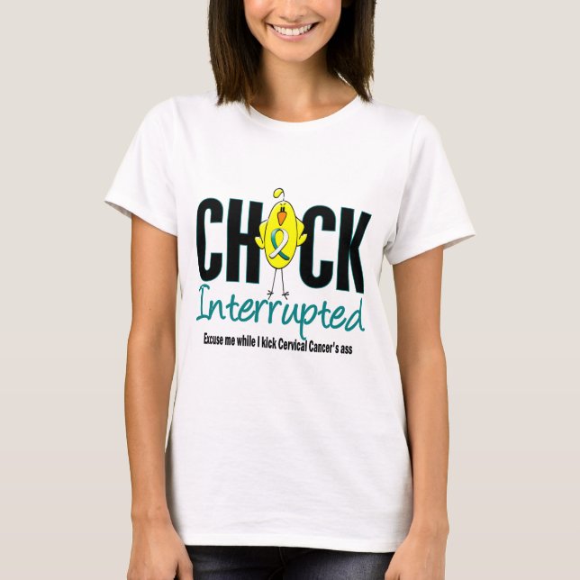 Cervical avbruten cancerchick t-shirt (Framsida)