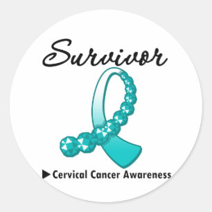 Cervical band för canceröverlevandeGemstone Runt Klistermärke