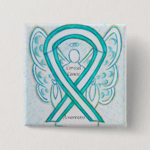 Cervical Cancer Angel Awareness Ribbon Stift Knapp