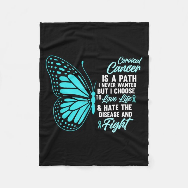 Cervical Cancer Awareness Butterfly Quote Suprt  Fleecefilt (Framsidan)