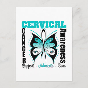 Cervical Cancer Awareness Butterfly Vykort