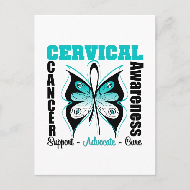 Cervical Cancer Awareness Butterfly Vykort (Framsida)