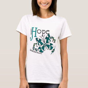 Cervical cancer för målat glassfjäril t-shirt