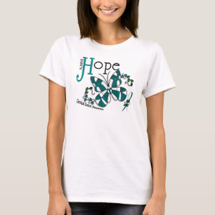 Cervical cancer för målat glassfjäril t shirt