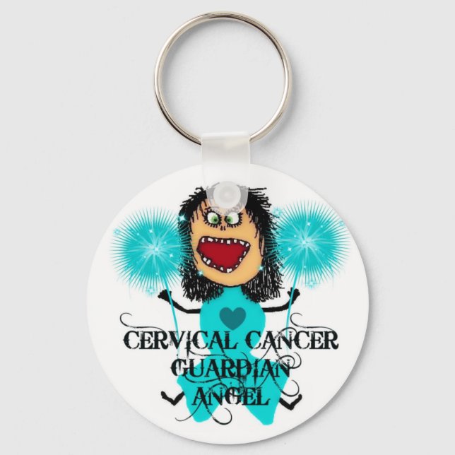 Cervical Cancer Guardian Angel Nyckelring (Framsida)