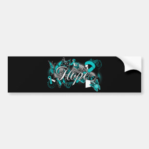 Cervical Cancer Hope Garden Ribbon Bildekal