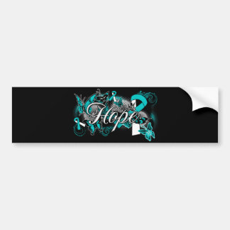 Cervical Cancer Hope Garden Ribbon Bildekal