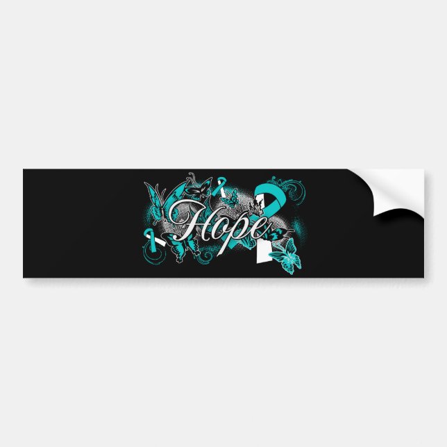 Cervical Cancer Hope Garden Ribbon Bildekal (Framsidan)