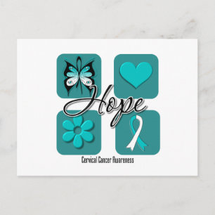 Cervical Cancer Hope Kärlek Inspire Awareness Vykort