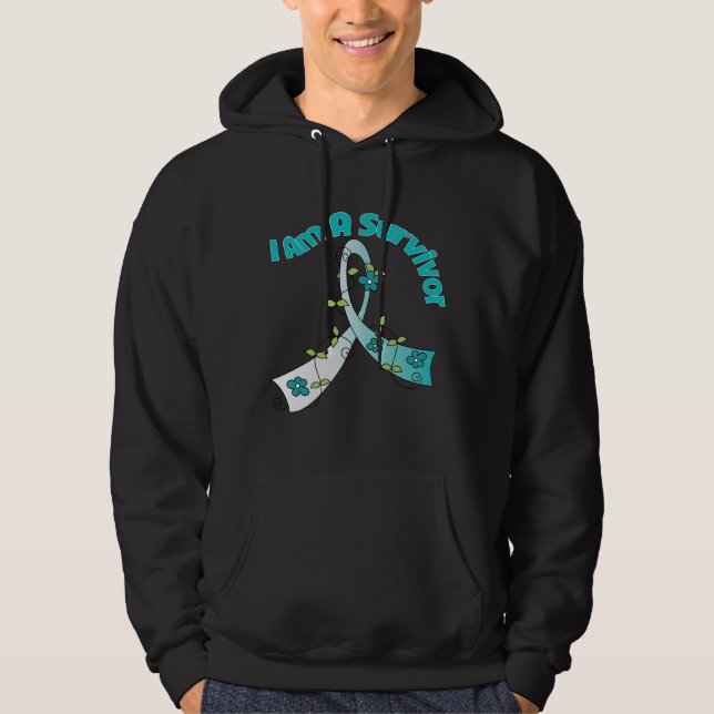 Cervical cancer mig förmiddag en överlevande sweatshirt med luva (Framsida)