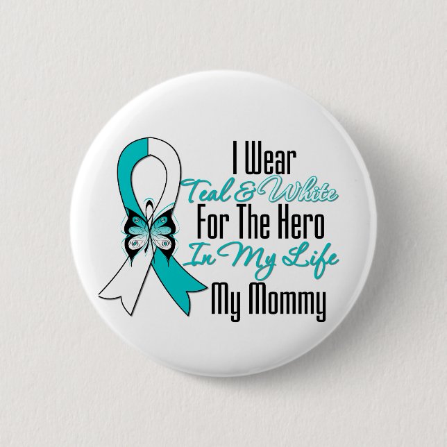Cervical Cancer Ribbon My Hero Min Mamma Knapp (Framsida)