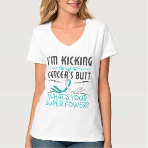 Cervical cancer som sparkar cancerändatoppen, tee shirt