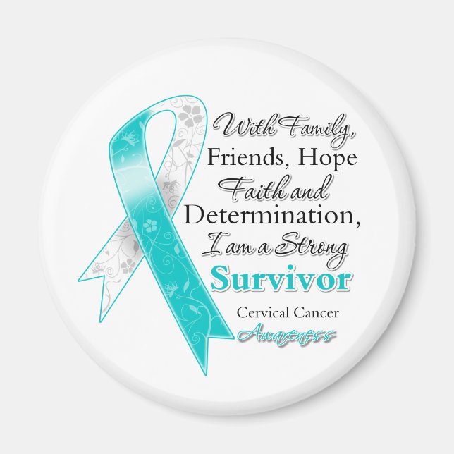 Cervical Cancer Support Strong Survivor Magnet (Framsidan)