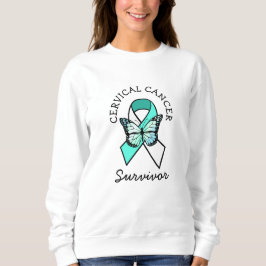 Cervical Cancer Survivor Awareness Ribbon Teal T Shirt