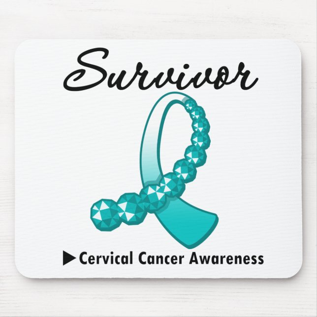 Cervical Cancer Survivor Gemstone Ribbon Musmatta (Framsidan)