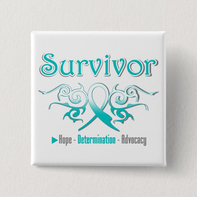 Cervical Cancer Survivor Tribal Ribbon Knapp (Framsida)