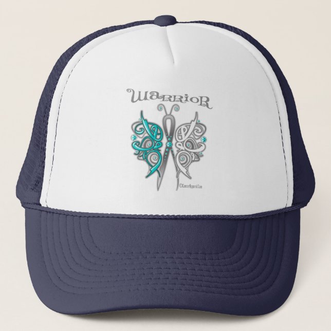 Cervical Cancer Warrior Celtic Butterfly Truckerkeps (Framsida)