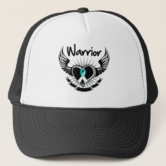 Cervical Cancer Warrior Fighter Vingar Truckerkeps (Framsida)