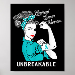Cervical Cancer Warrior Obrytable Awareness Gift Poster