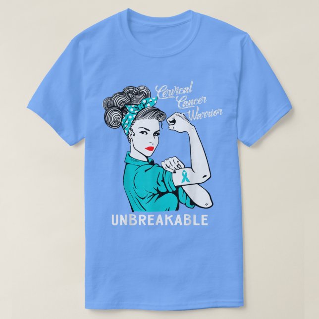 Cervical Cancer Warrior Unbreakable Tee Awareness  (Design framsida)