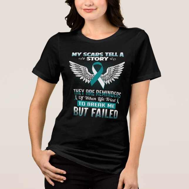 Cervical Cancer Women T Shirt (Framsida)
