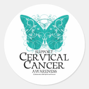 Cervical cancerfjäril runt klistermärke